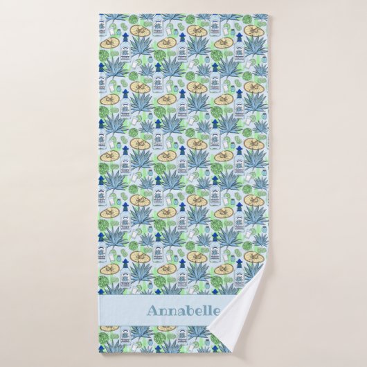 Fun Tequila Shots und Blue Agave Gemustert Badehandtuch (Badehandtuch)