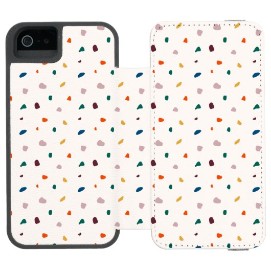 Fun Terrazzo Boho Print Incipio iPhone Geldbeutel-Hülle (Folio Geöffnet)