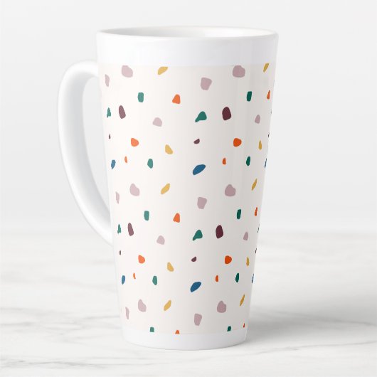 Fun Terrazzo Print Latte Tasse (Linke Ecke)