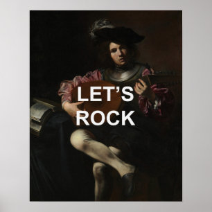 Fun Text Quote + Renaissance Lute Player Malerei Poster