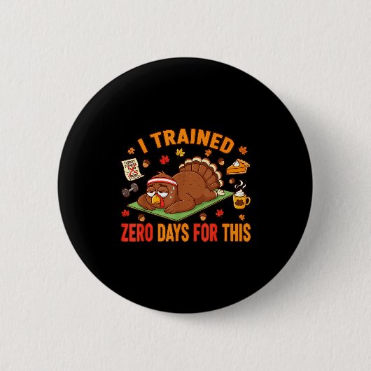Fun Thanksgiving Saying I Trained Zero Days For Th Button (Vorderseite)