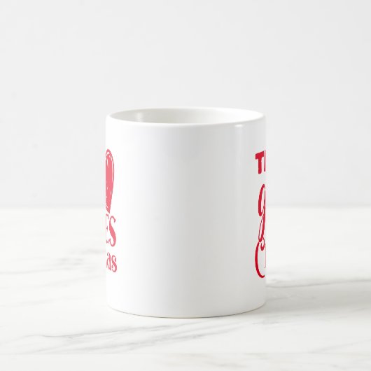 Fun This Girl Loves Christmas Heart Red Text Kaffeetasse (Mittel)