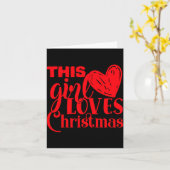 Fun This Girl Loves Christmas Heart Red Text T Shi Karte (Gelbe Blume)
