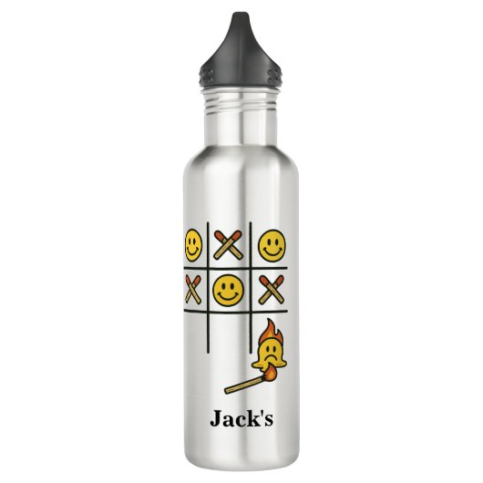 Fun Tic Tac Toe design Edelstahlflasche (Links)