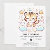 Fun Tiger 1. Geburtstag Einladung (Vorne/Hinten)