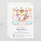 Fun Tiger Baby Dusche Einladung (Vorne/Hinten)