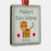Fun Tiger Baby's 1. Weihnachtsgeschenk Silbernes Ornament (Rechts)