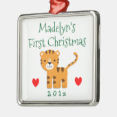 Fun Tiger Baby's 1. Weihnachtsgeschenk Silbernes Ornament (Links)