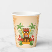 Fun Tiki Bar Birthday Luau Hawaiian Retro Cocktail Pappbecher (Rückseite)