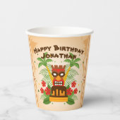 Fun Tiki Bar Birthday Luau Hawaiian Retro Cocktail Pappbecher (Vorderseite)