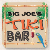 Fun Tiki Bar mit individuelle Name Getränkeuntersetzer (Vorderseite)