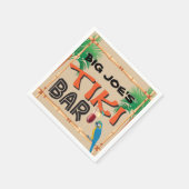 Fun Tiki Bar mit individuelle Name und Papagei Serviette (Ecke)