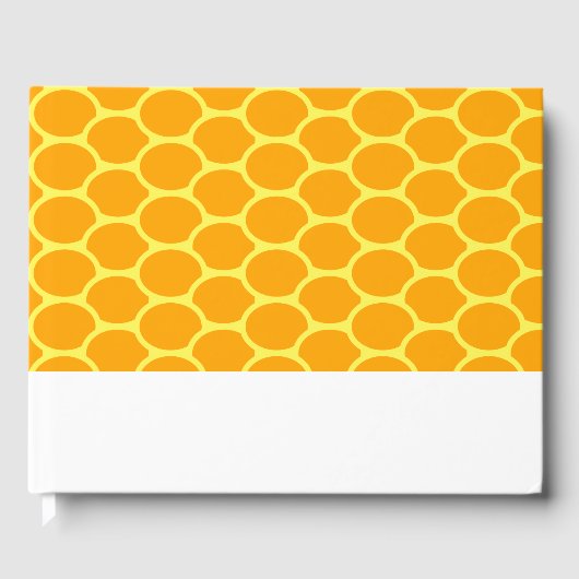Fun Tile Sunny Golden Yellow Honeycomb Muster Gästebuch (Vorderseite)