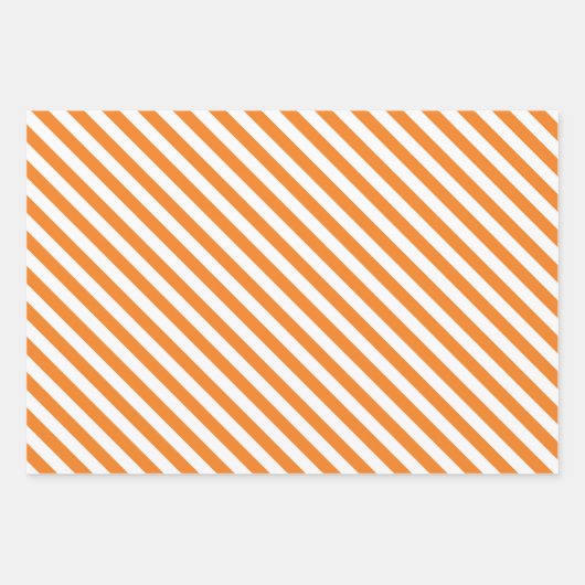 Fun tiled pattern orange stripe pattern  geschenkpapier set (Vorderseite 2)