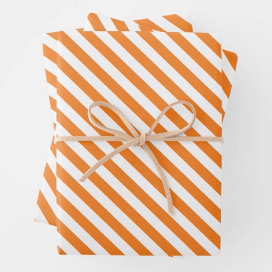 Fun tiled pattern orange stripe pattern geschenkpapier set (Beispiel)