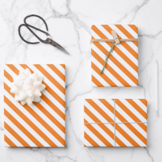 Fun tiled pattern orange stripe pattern  geschenkpapier set