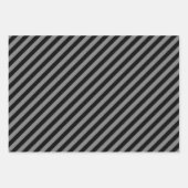 Fun tiled pattern stripe gray black pattern geschenkpapier set (Vorderseite 3)