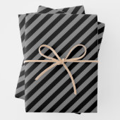 Fun tiled pattern stripe gray black pattern  geschenkpapier set (Beispiel)