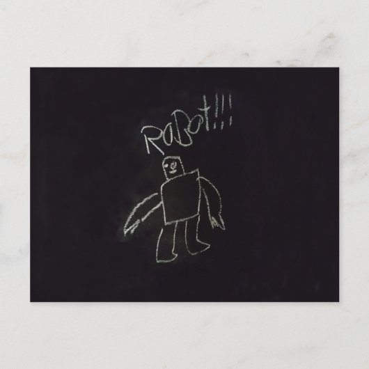 Fun time glücklich gute Kreide Robot Postkarte (Vorderseite)
