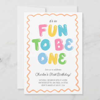 Fun to be ONE Birthday Invitation Einladung