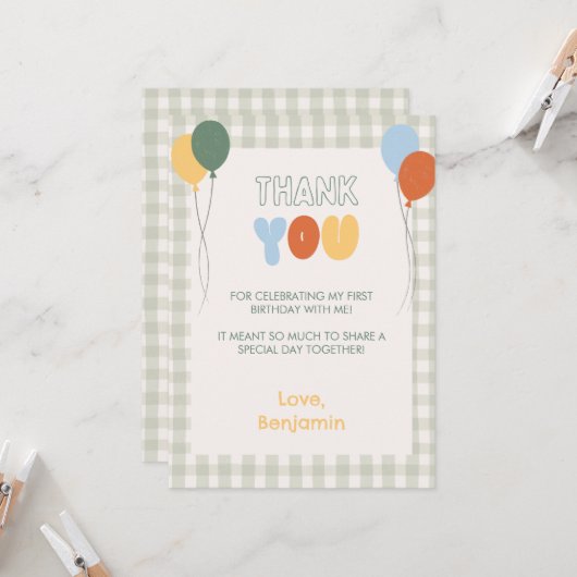 Fun to be One Colorful Thank You Card Einladung (Vorderseite/Rückseite Beispiel)