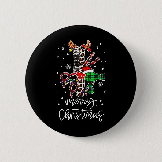 Fun Tool Friseur Barber Frohe Weihnachtsfeier Button (Vorderseite)