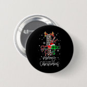 Fun Tool Friseur Barber Frohe Weihnachtsfeier Button (Vorne & Hinten)