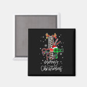 Fun Tool Friseur Barber Frohe Weihnachtsfeier Magnet (Vorderseite/Rückseite)