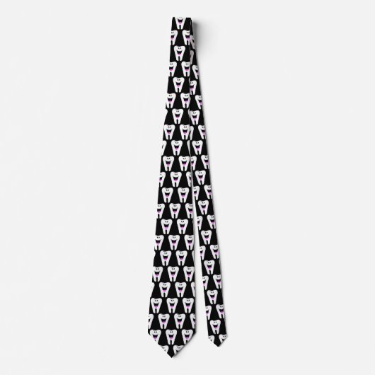 Fun Tooth Necktie oder Krawatte mit Glück, Lächeln (Vorderseite)