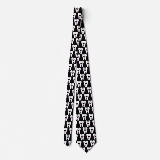 Fun Tooth Necktie oder Krawatte mit Glück, Lächeln (Rückseite)