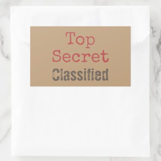 Fun Top Secret Geschenkkleber Rechteckiger Aufkleber (Tasche)