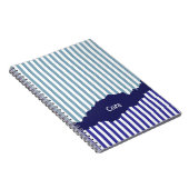 Fun Torn Stripes Blue Layered Name Notizblock (Rechte Seite)