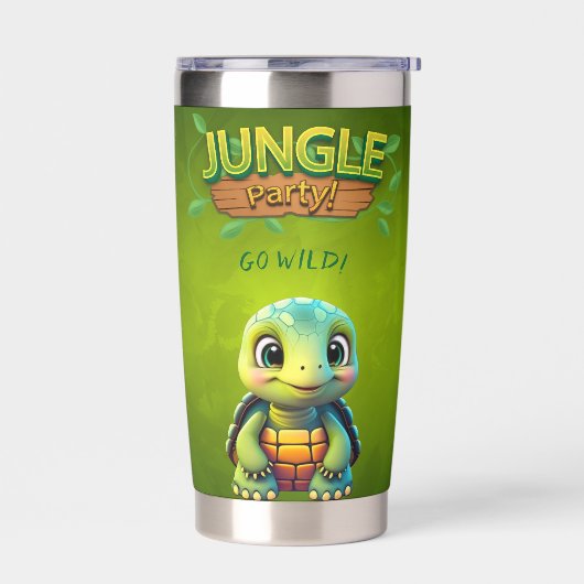 Fun Tortoise Go Wild Schildkröte Natur Tiergrün 🐢 Thermobecher (Links)