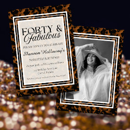 Fun Tortoise Shell Birthday Forty and Fabulous Einladung
