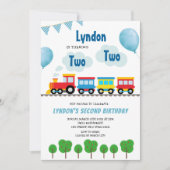 Fun Train Chugga Chugga zwei zwei zweite Geburtsta Einladung (Vorderseite)