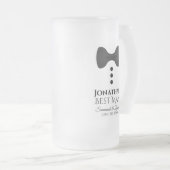 Fun Trauzeuge Black Krawatte Tuxedo Mattierte Bier Mattglas Bierglas (VorderseiteRechts)