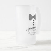 Fun Trauzeuge Black Krawatte Tuxedo Mattierte Bier Mattglas Bierglas (VorderseiteRechts)