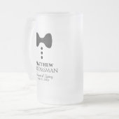 Fun Trauzeuge Black Krawatte Tuxedo Mattierte Bier Mattglas Bierglas (Vorderseite Links)