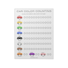 Fun Travel Car Color Counting Game Notizblock