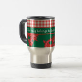 Fun Travel Mug zu personalisieren: Niedliche rote  Reisebecher (Vorderseite Links)