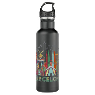 Fun Travel Spain Barcelona Vacation Gift Design Id Edelstahlflasche