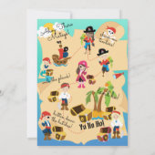Fun Treasmap Custom Pirate Girl Birthday Party Einladung (Rückseite)