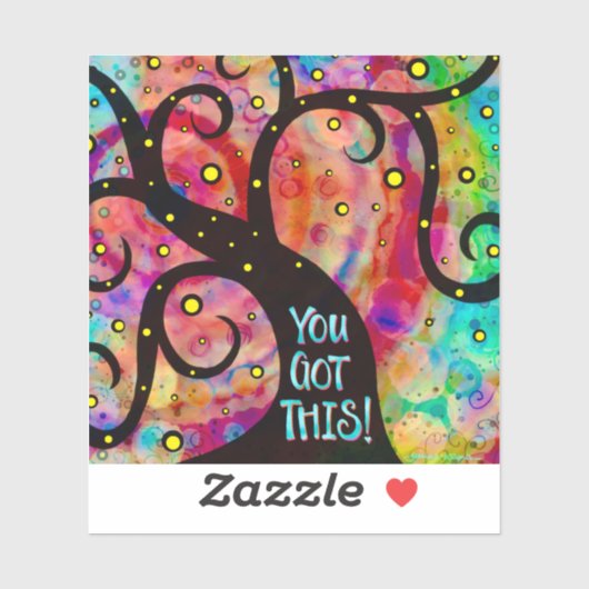 Fun Tree Got Sie diese Whimsical Inspiration Aufkleber (Blatt)