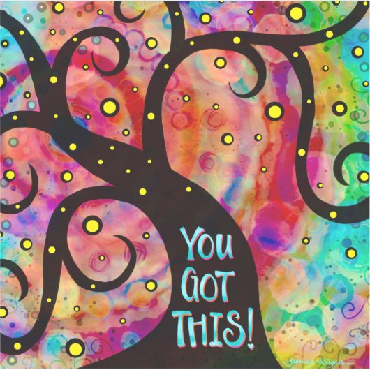 Fun Tree Got Sie diese Whimsical Inspiration Aufkleber (Vorderseite)