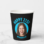 Fun Trendy 21. Geburtstag CUSTOM TEXT Foto Pappbecher (Vorderseite)