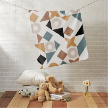 Fun Trendy Bauhaus Geometric XOXO Baby Blanket