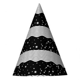 Fun Trendy Black White Stripes Stars Partyhütchen