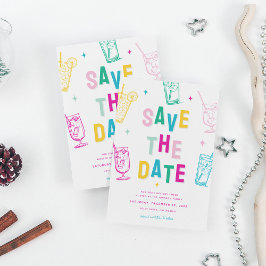 Fun Trendy Christmas Party Save the Date Feiertagskarte