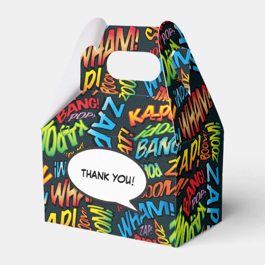 Fun Trendy Comic Book Wedding Geschenkschachtel (Rückseite)