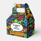 Fun Trendy Comic Book Wedding Geschenkschachtel (Vorderseite)